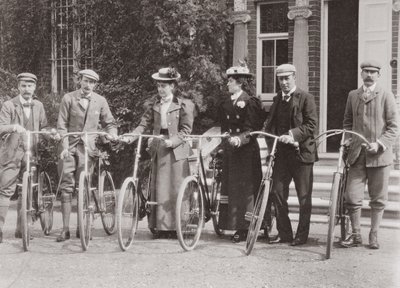Group of Edwardian bicyclists, early 1900s by English Photographer
